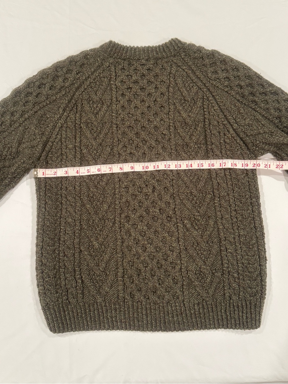 Classic Olive Cable-Knit Crewneck Sweater - Picture 11 of 11